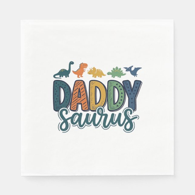 Daddy Saurus Süßer Dinosaurier-Vater-Vektor-Design Serviette (Vorderseite)