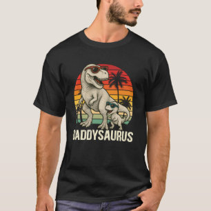Daddy Saurus T Rex Papa Retro Lustiger Dinosaurier T-Shirt