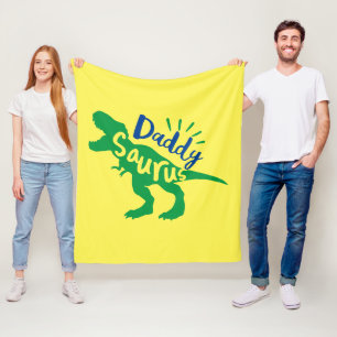 Daddy Saurus T-Rex-Silhouette Fleecedecke