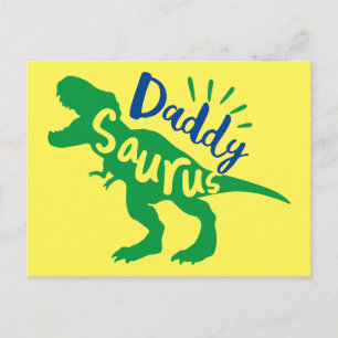 Daddy Saurus T-Rex Silhouette Postkarte
