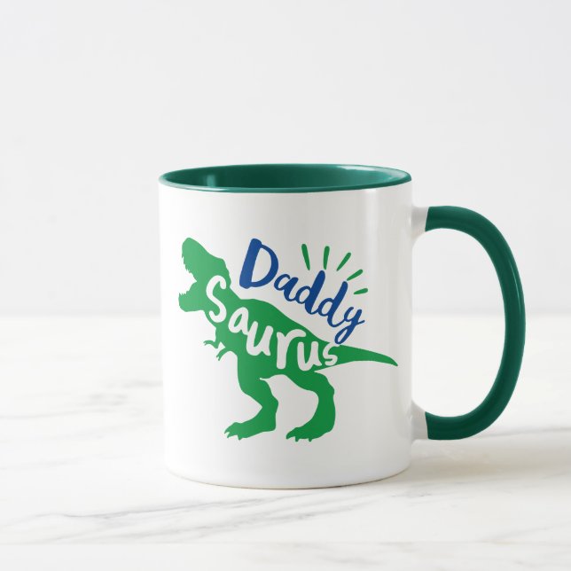 Daddy Saurus T-Rex-Silhouette Tasse (Rechts)