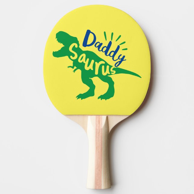 Daddy Saurus T-Rex-Silhouette Tischtennis Schläger (Vorderseite)