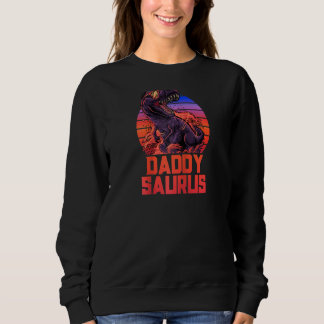 Daddy Saurus T Rex Vater Pater Trex Retro 80er Din Sweatshirt
