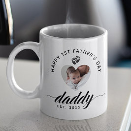 Daddy Script Happy First Vatertag Herz Foto Kaffeetasse