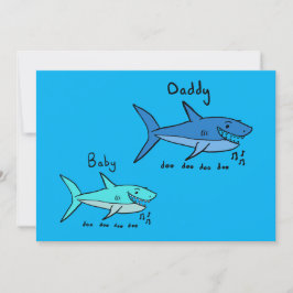 Daddy Shark & Baby Shark Blue Vatertag Karte