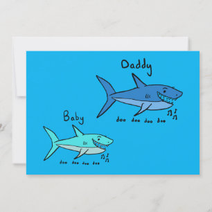 Daddy Shark & Baby Shark Blue Vatertag Karte