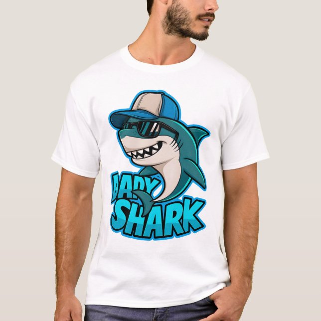 Daddy Shark Cool Vater Vibes T - Shirt (Vorderseite)