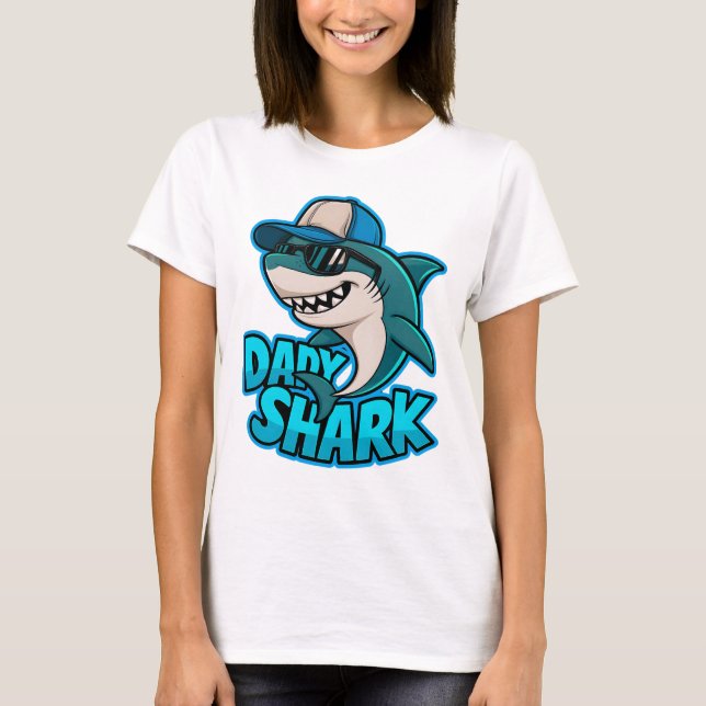 Daddy Shark Cool Vater Vibes T - Shirt (Vorderseite)