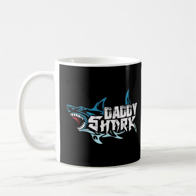 Daddy Shark Diver Surfer Ocean Underwater World Se Kaffeetasse (Links)