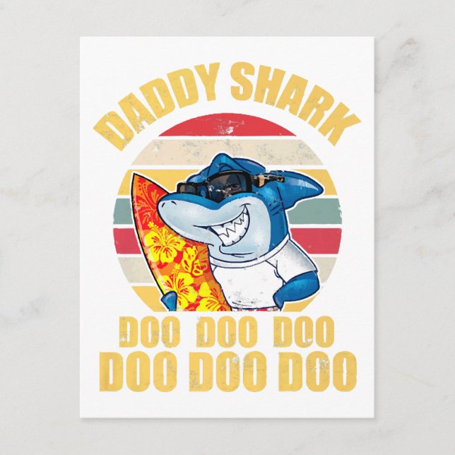 Daddy Shark Doo Doo Doo Doo Vathers Day 2024 Begleitkarte (Vorderseite)