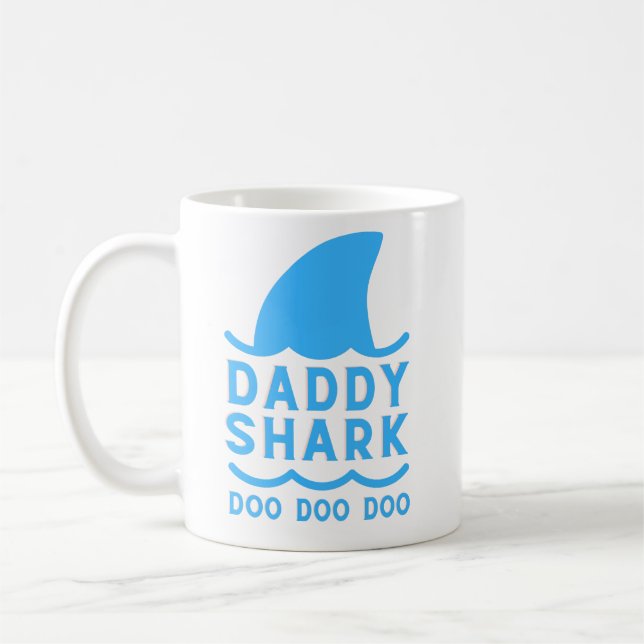 Daddy Shark, Funny Daddy Shark Doo Doo, Coffee Kaffeetasse (Links)