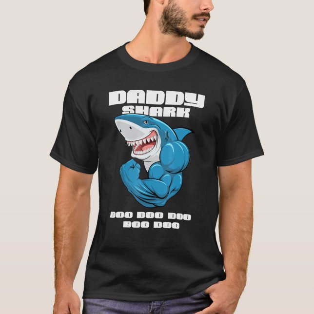 Daddy Shark Hai Fisch Vater Papa T-Shirt (Vorderseite)