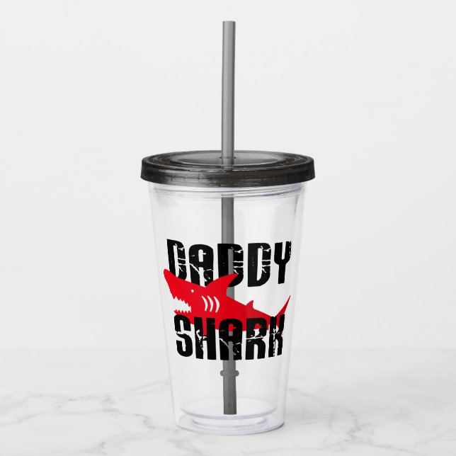 Daddy Shark hat Graphic getragen Acryltrinkbecher (Vorderseite)