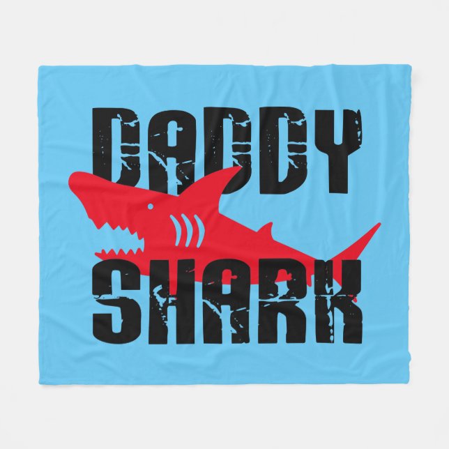 Daddy Shark hat Graphic getragen Fleecedecke (Vorderseite (Horizontal))