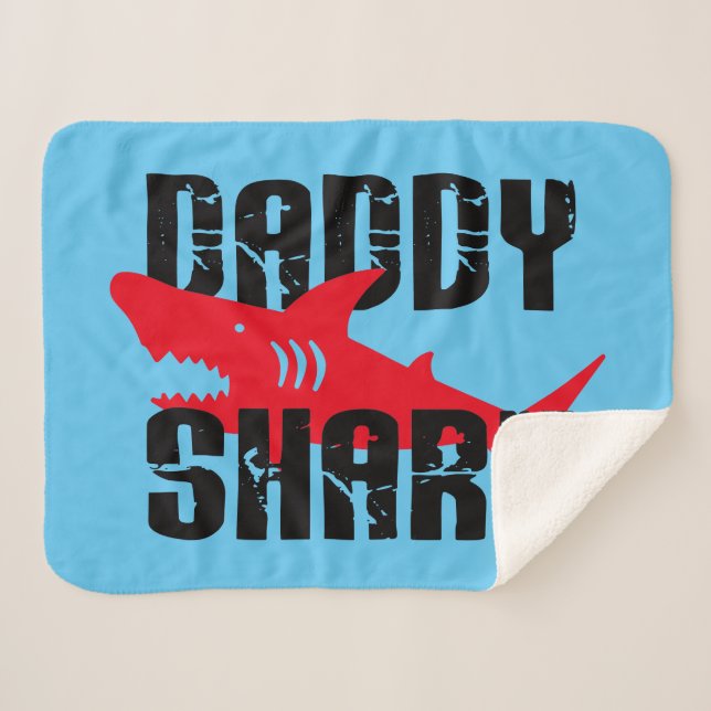 Daddy Shark hat Graphic getragen Sherpadecke (Vorderseite (Horizontal))