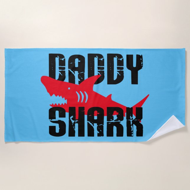 Daddy Shark hat Graphic getragen Strandtuch (Vorderseite)