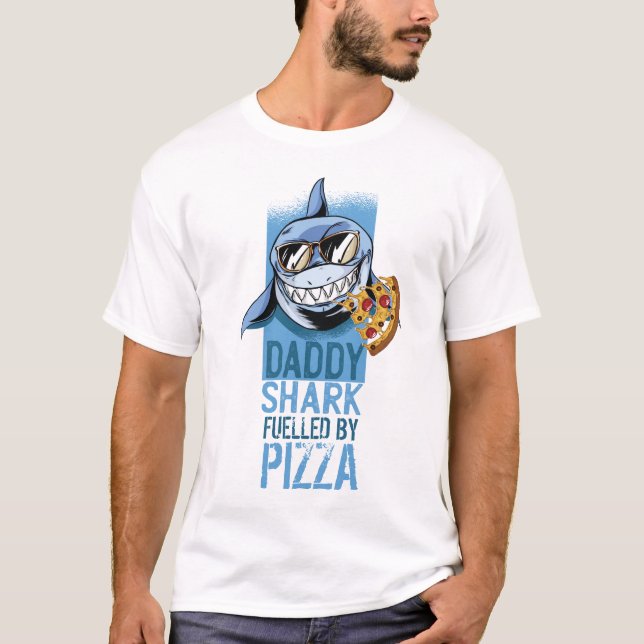 DADDY SHARK powered by PIZZA - Funny T-Shirt for V (Vorderseite)