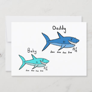 Daddy Shark und Baby Shark Vatertag Karte