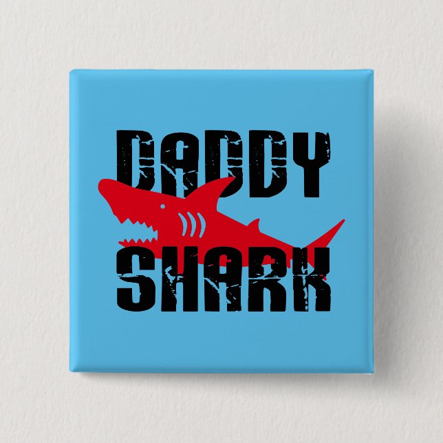Daddy Shark Worn Graphic Button (Vorderseite)