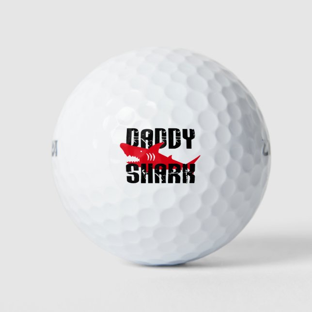 Daddy Shark Worn Graphic Golfball (Vorderseite)