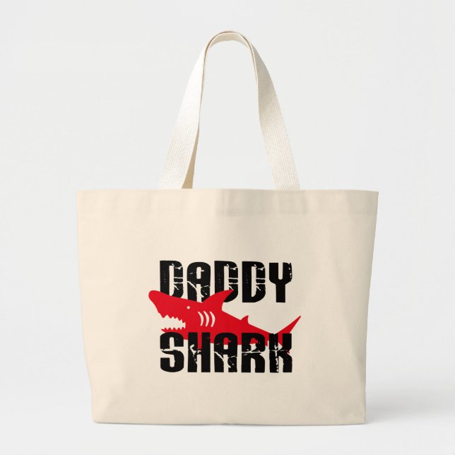 Daddy Shark Worn Graphic Jumbo Stoffbeutel (Vorne)
