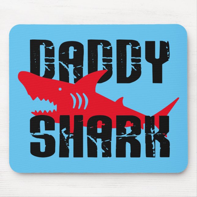 Daddy Shark Worn Graphic Mousepad (Vorne)