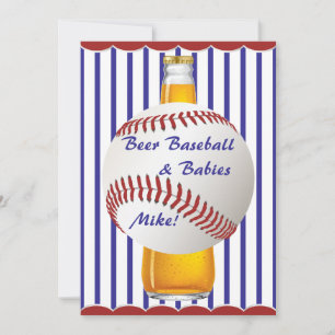 Daddy Shower Beer Baseball und Babies Einladung