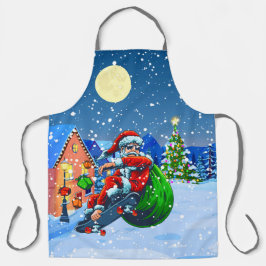 Daddy Skateboard Santa Claus Funny Schürze
