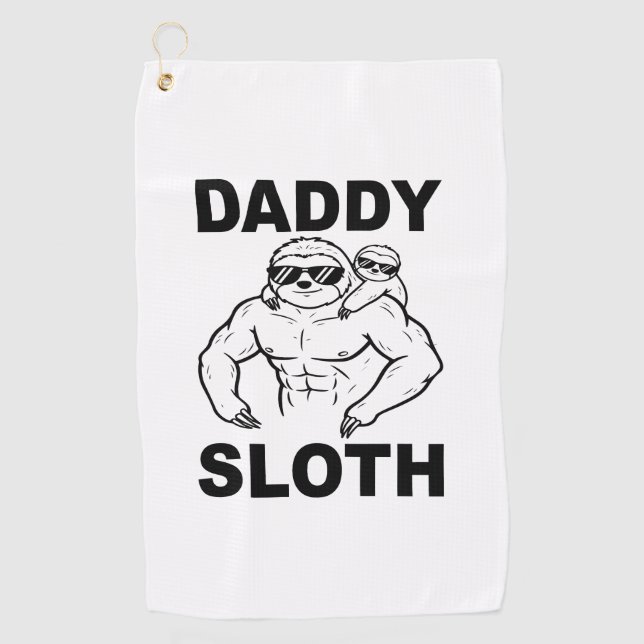 Daddy Sloth Golfhandtuch (Vorderseite)