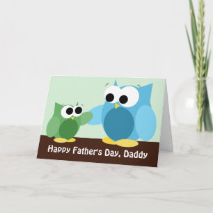 Daddy & Son Owls - Vatertagskarte Karte