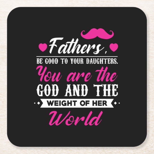 Daddy spendet das Gewicht ihrer Welt Rechteckiger Pappuntersetzer (Vorderseite)