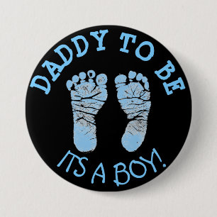 Daddy to be Baby Shower Button Black and Blue