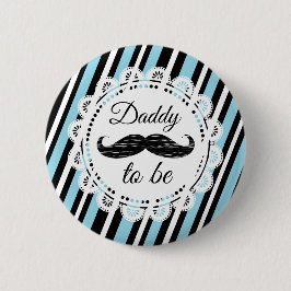 DADDY To Be Blue & Black Mustache Shoe Button