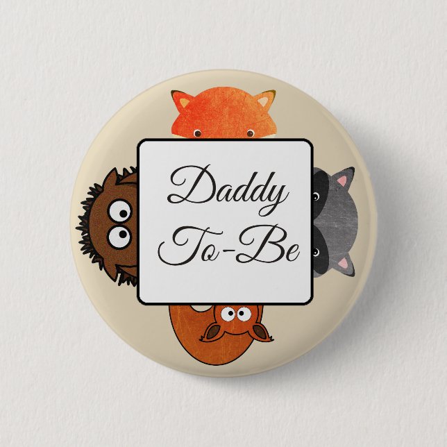 Daddy to be Button Fox Woodlands Theme (Vorderseite)