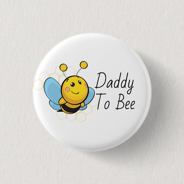 Daddy to be Honey Bee Baby Shower Button (Vorderseite)