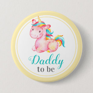 Daddy to be New Vater Vater Baby Shower Unicorn Button
