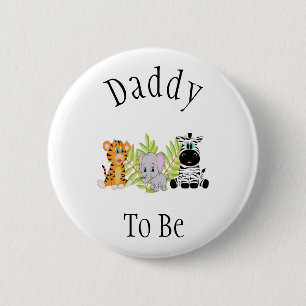 Daddy to be Safari Jungle New Baby Dusche Button