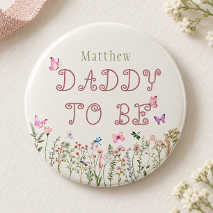 Daddy to be Wildblume Girl Baby Shooting Button