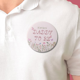 Daddy to be Wildblume Girl Baby Shooting Button