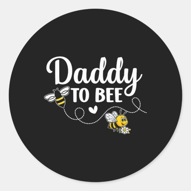 Daddy To Bee Gender Reveal Pregnancy Announcement  Runder Aufkleber (Vorderseite)