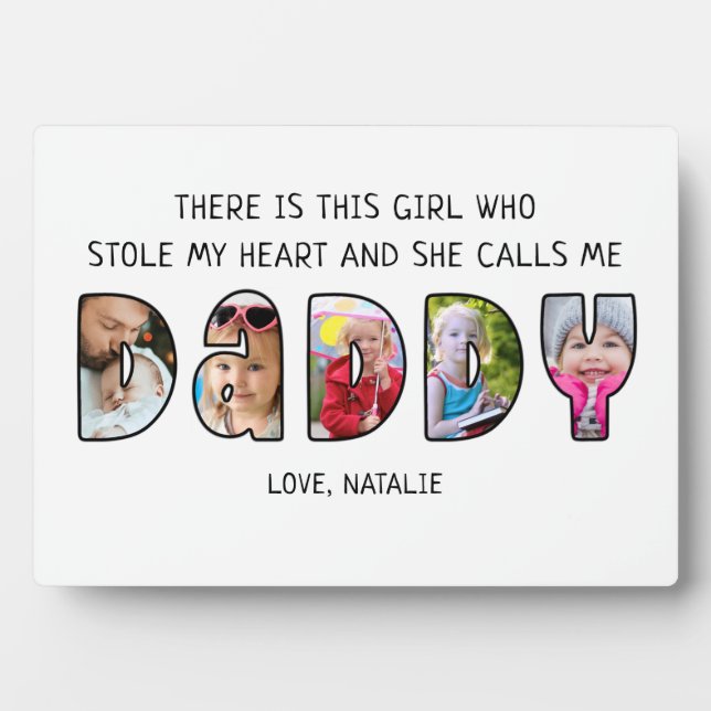 DADDY-Tochter-Sprichwort 5 FotoCollage Fotoplatte (Vorderseite)