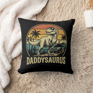 Daddy Trex Dinosaur Daddysaurus Retro Vatertag Kissen