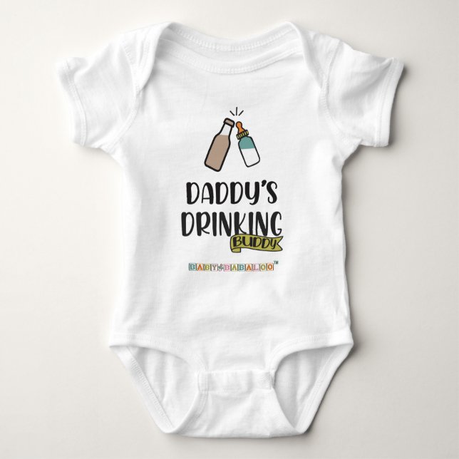 Daddy trinkt Buddy Baby Bodysuit Baby Strampler (Vorderseite)
