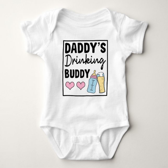 Daddy trinkt Buddy Baby Strampler (Vorderseite)