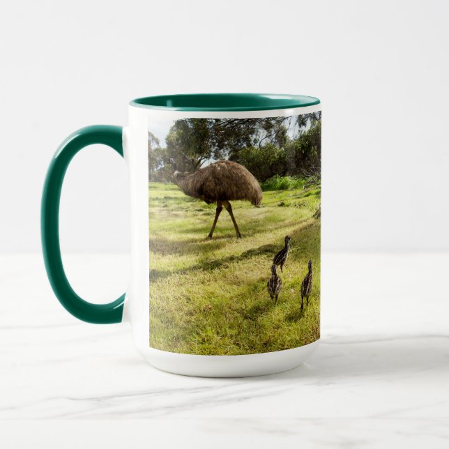 Daddy und Baby Emus, Tasse (Links)