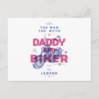 Daddy und biker der Mann der Mythos der Legende Postkarte