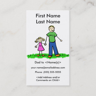 Daddy und Daughter Custom Calling Playdate Cards Telefonnummerkarte