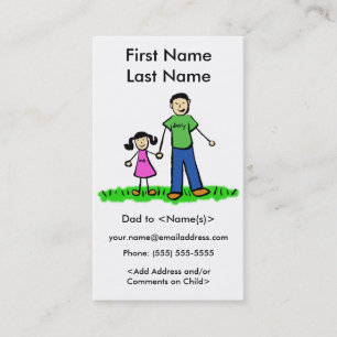 Daddy und Daughter Custom Calling Playdate Cards Telefonnummerkarte