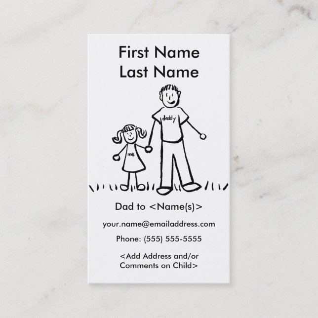 Daddy und Daughter Custom Calling Playdate Cards Telefonnummerkarte (Vorderseite)