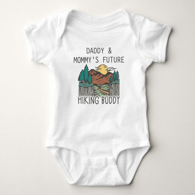 Daddy und Mommy's Future Hiking Buddy - Niedlich H Baby Strampler (Vorderseite)